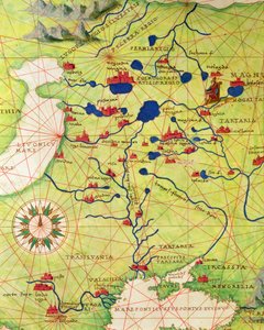 Dettaglio di Europa e Asia Centrale, da un Atlante del Mondo in 33 mappe, Venezia, 1 settembre 1553